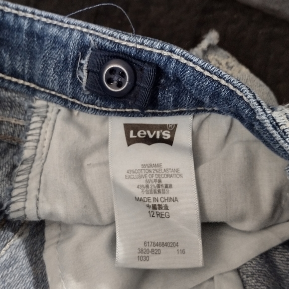 Levi's 12 girls shorty shorts jean denim flower light - Picture 4 of 4